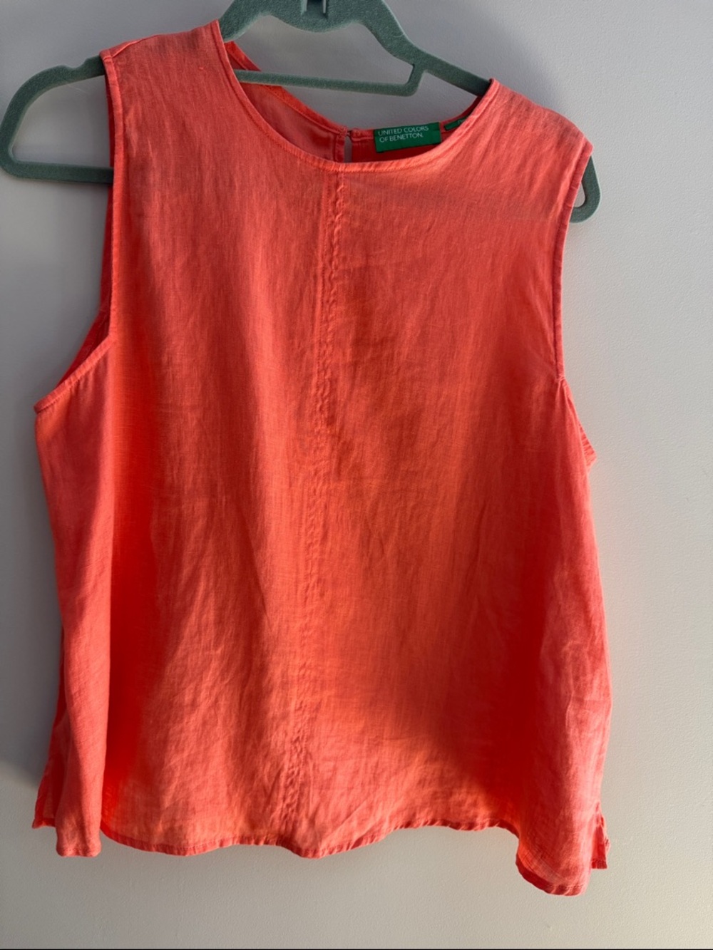 United Colors Of Benetton Orange Sleeveless Linen Top